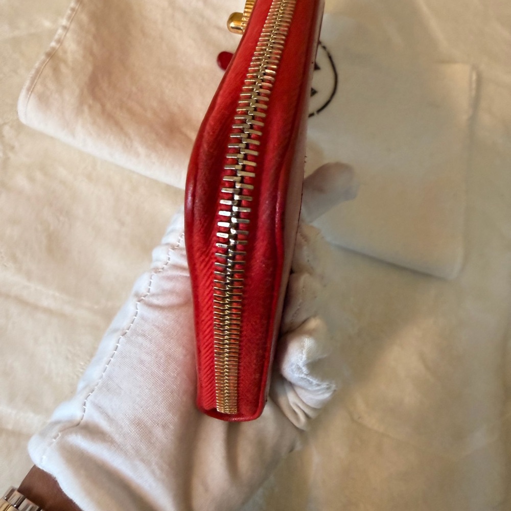 CHANEL Mademoiselle Coco Mark Zip Around Wallet in Red - Picture 7 of 16